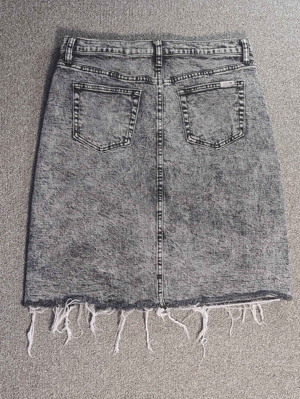 Joe's Jeans Leah High-Rise Distressed Denim Skirt Front Slit Acid Gray Size 32 - Picture 4 of 9